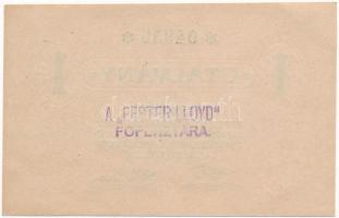Budapest ~1920. 1K "Pester Lloyd" utalvány hátoldalon bélyegezve T:I
Adamo BUC-212.1