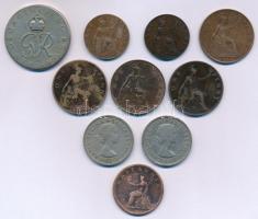 Nagy-Britannia 1807-1962. 9db-os vegyes érme tétel + Pakisztán 1949. "Pakisztán Függetlenségi É...