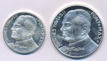 Vatikán DN II. János Pál ezüstözött fém emlékérem (2xklf)(35mm, 45mm) T:1- Vatican ND John Paul II silver plated metal commemorative medallion (2xdiff) (35mm, 45mm) C:AU
