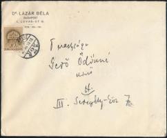 1939. XI. 9  Lázár Béla (1869-1950) művészeti író, az Ernst Múzeum korábbi igazgatójának autográf ko...