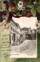 Nagyszeben, stairs to the castle litho