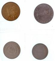 21db vegyes magyar és külföldi fémpénz 2db kis műbőr érmeberakó albumba rendezve, közte német, lengy...