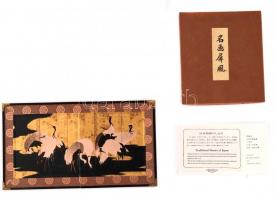 Daruk, modern dekorációs nyomat Kano Tanyu munkája után, összehajthatós táblára ragasztva, dobozban, angol és japán nyelvű leírással 15x27 cm