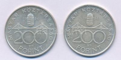 1994. 200Ft Ag "Deák" (2x) T:1-,2 Adamo F13.1