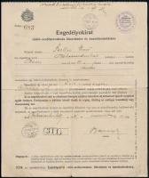 1931 Engedélyokirat rádió-vevőberendezés létesítésére és üzembentartására + 2 db kartotéklap rádióen...