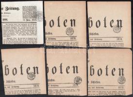 6 osztrák újságszignetta kivágás 1844-1878