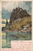 Pozsony monument on the hill, litho