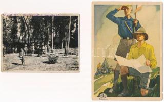5 db RÉGI cserkész motívum képeslap / 5 pre-1945 scout motive postcards