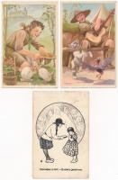 5 db RÉGI cserkész motívum képeslap / 5 pre-1945 scout motive postcards