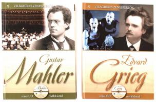 Világhíres zeneszerzők sorozat két kötete (12., 15.):  Edvard Grieg.; Gustav Mahler. Bp., 2011, Kossuth. CD-rom mellékletekkel. Kiadói kartonált papírkötés.