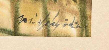 Márffy Ödön jelzéssel: Magányos fa. Akvarell, papír. Apró felületi sérüléssel. Fa keretben. 43x27,5 ...