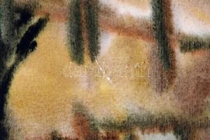 Márffy Ödön jelzéssel: Magányos fa. Akvarell, papír. Apró felületi sérüléssel. Fa keretben. 43x27,5 ...