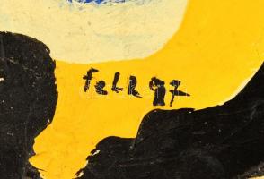 feLL 97 jelzéssel: Színes kép. Olaj, farost. 60x40 cm