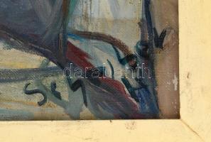 Scheiber jelzéssel: Portré. Olaj, vászon. Fa keretben. 70x50 cm