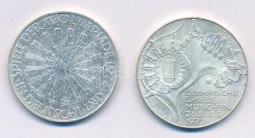 NSZK 1972D 10M Ag "Müncheni Olimpia - Stadion" + 10M Ag "Müncheni Olimpia - Spirál&qu...