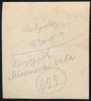 1930 Kinszki Imre (1901-1945) budapesti fotóművész hagyatékából, a szerző által feliratozott vintage...