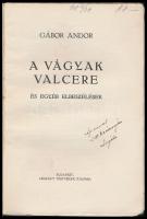 Gábor Andor 2 műve, első kiadások, a borító rajzait Végh Gusztáv (1889-1973) készítette:  A vágyak v...