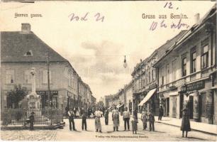1904 Zimony, Semlin, Zemun; Úri utca, Pahany Miklós üzlete / Herren gasse / street, shops (EK)