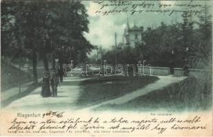 1906 Klagenfurt (Kärnten), Am Lendcanal / street view, promenade. Verlag v. Joh. Leon sen. (fl)