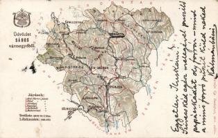 Sáros megye térképe