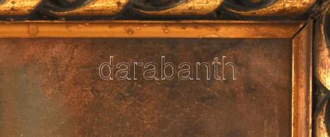 Olvashatatlan jelzéssel (jobbra fent), feltehetően magyar festő 1920-40 körüli alkotása: Ülő női akt...