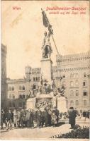 1908 Wien, Vienna, Bécs; Deutschmeister-Denkmal / K.u.K. military monument (fl)