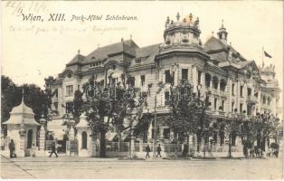 1914 Wien, Vienna, Bécs; Park-Hotel Schönbrunn / street view, hotel (EK)