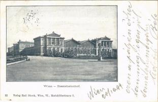 1899 Wien, Vienna, Bécs; Staatsbahnhof / railway station. Verlag Emil Storch (EK)