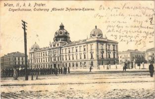 1907 Wien, Vienna, Bécs; Prater, Engerthstrasse, Erherzog Albrecht Infanterie-Kaserne / Austro-Hungarian K.u.K. military infantry barracks, soldiers (EB)