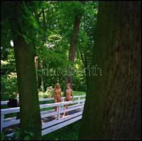 cca 1990 Kettecskén. Menesdorfer Lajos (1941-2005) budapesti fotóművész hagyatékából, 2 db vintage N...