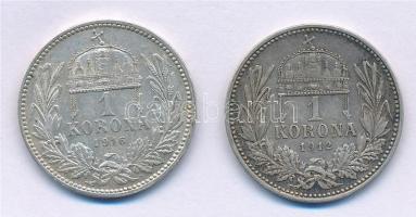 1912KB-1916KB 1K Ag "Ferenc József" (2x) T:2 Adamo K5.1