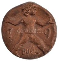 Tóth Sándor (1933-) 1979. "BUÉK" kétoldalas öntött Br, újévi emlékérem (~44-47mm) T:2