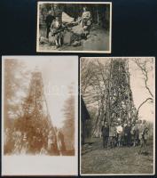 cca 1928 Kékestető, 3 db vintage fotó, 14x9 cm és 5,8x8,6 cm