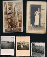 cca 1917-51 vegyes katonai fotó tétel, össz. 18 db, portrék, életképek, katonák kitüntetésekkel stb....