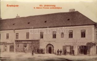 Érsekújvár, court with commemorative plaquette of II Rákóczi Ferencz