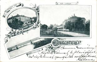 Barcstelep, street view, railway bridge and Breuer -house