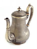 Ezüstözött kiöntő mintás, csont betétes fogantyúval Apró horpadással 14 cm