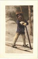 Child with ski, winter sport. W.R.B. & Co. Vienne Serie Nr. 2689.