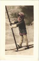 Child with ski, winter sport. W.R.B. & Co. Vienne Serie Nr. 2689.