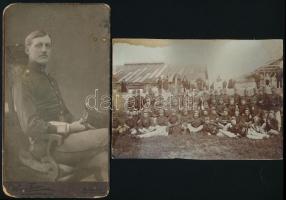 cca 1900 3 db katonai fotó, 12,5x17,5 cm, 20,5x11,5 cm, 11,5x17,5 cm