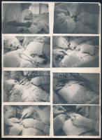 cca 1960 Műtét, nyolc felvétel közös fotópapíron, vintage fotó, függőlegesen, középen törésvonal, 23,7x17,1 cm