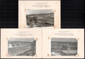 1969 Orosháza, Húzottsíküveg Gyár építése, 5 db vintage fotó, feliratozva, 9x14 cm