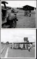 cca 1920 Kenya, rendőröket toboroznak és képeznek ki a feladatukra, képriport, 6 db vintage fotó, angol nyelven feliratozva, 20,5x25,5 cm