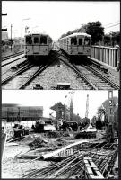 Budapest, metrótörténet, műszaki és várostörténeti felvételek, amelyek eltérő időben és különböző helyszíneken készültek, 7 db jelzés nélküli vintage fotó, 18x24 cm