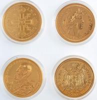 24db-os tétel a "Történelmi aranypénzek" sorozatból, aranyozott Cu-Ni utánveretek "CO...