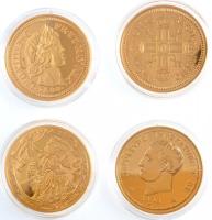 24db-os tétel a "Történelmi aranypénzek" sorozatból, aranyozott Cu-Ni utánveretek "CO...