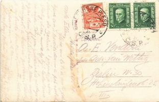 1928 Tátra, Magas Tátra, Vysoké Tatry; Csorba-tó / Strbské pleso / lake, cattle. A. Chytil photo (fl...