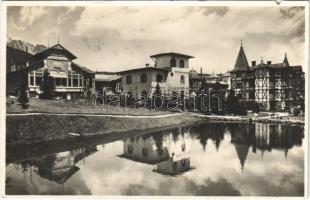 1931 Újtátrafüred, Neu-Schmecks, Novy Smokovec (Magas Tátra, Vysoké Tatry); szálloda, nyaraló, Foto Dietz üzlete / hotel, villa, shop (szakadás / tear)