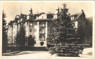 1928 Tátrafüred, Ótátrafüred, Altschmecks, Stary Smokovec (Magas Tátra, Vysoké Tatry); Grand Hotel / nagyszálloda / hotel. Hunfalvy photo (fl)