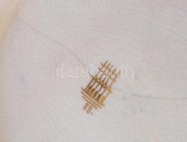 Zsolnay díszváza áttört dekorral, kézzel festett, jelzett, alján mázrepedéssel, lepattanásokkal, töb...